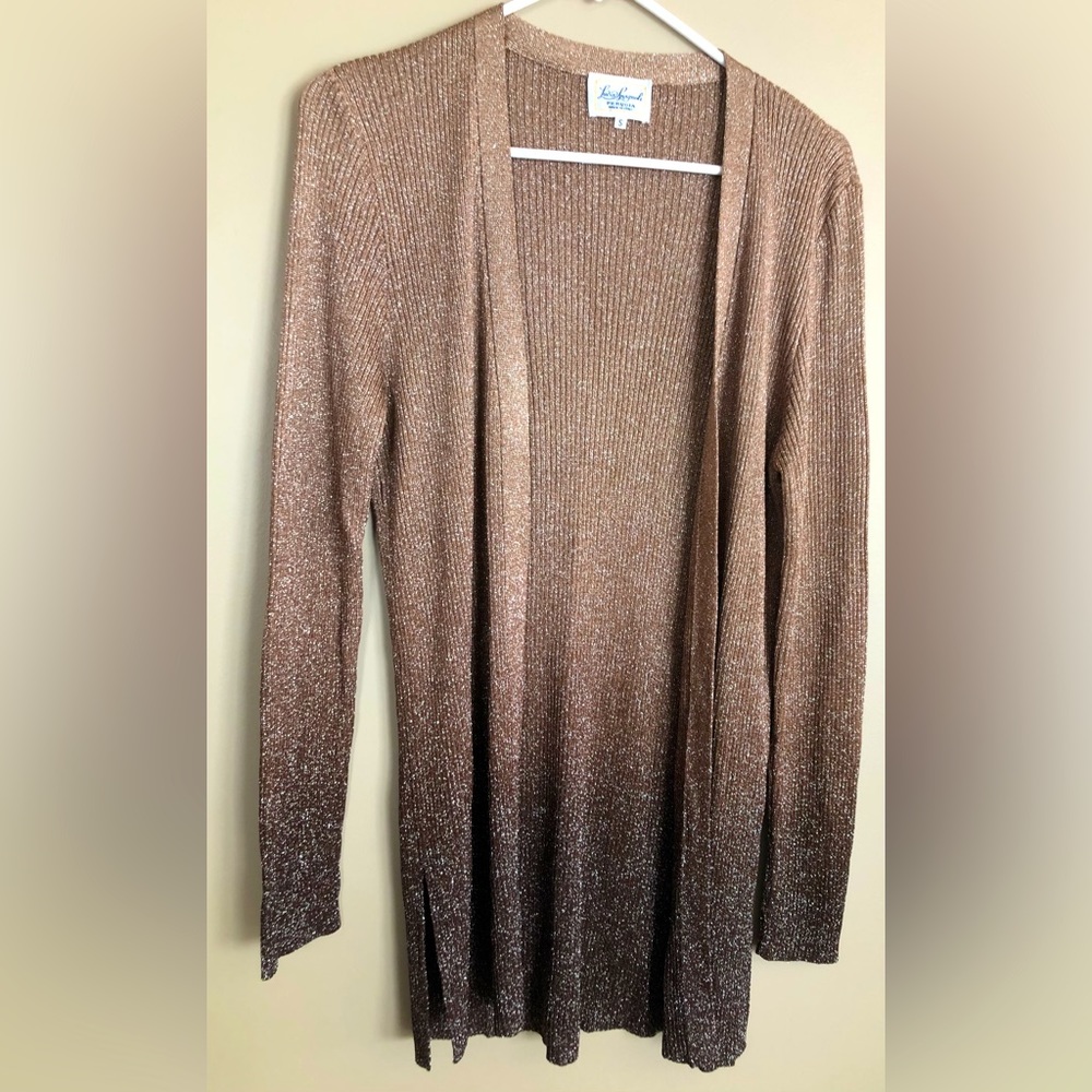 LUISA SPAGHOLI Perugia Italy Shades of Chocolate Metallic Accent Sweater  Size S